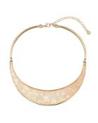 Simulated Mother-of-pearl Collar Necklace, White