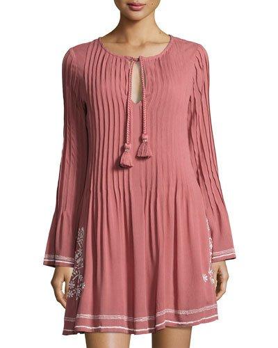 Audrey Embroidered-trim Dress,