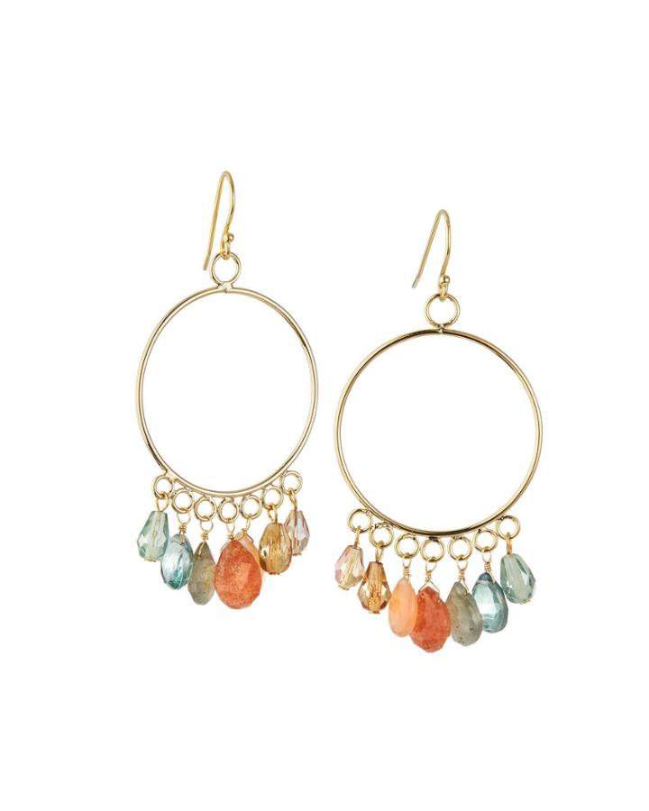 Multi-jewel Hoop Shaker Earrings
