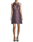 Tapestry Fit-and-flare Jacquard Dress