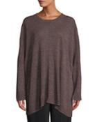 Crewneck Oversized Linen-cotton
