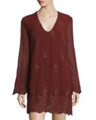 Halifax Long-sleeve Dress, Dark Red