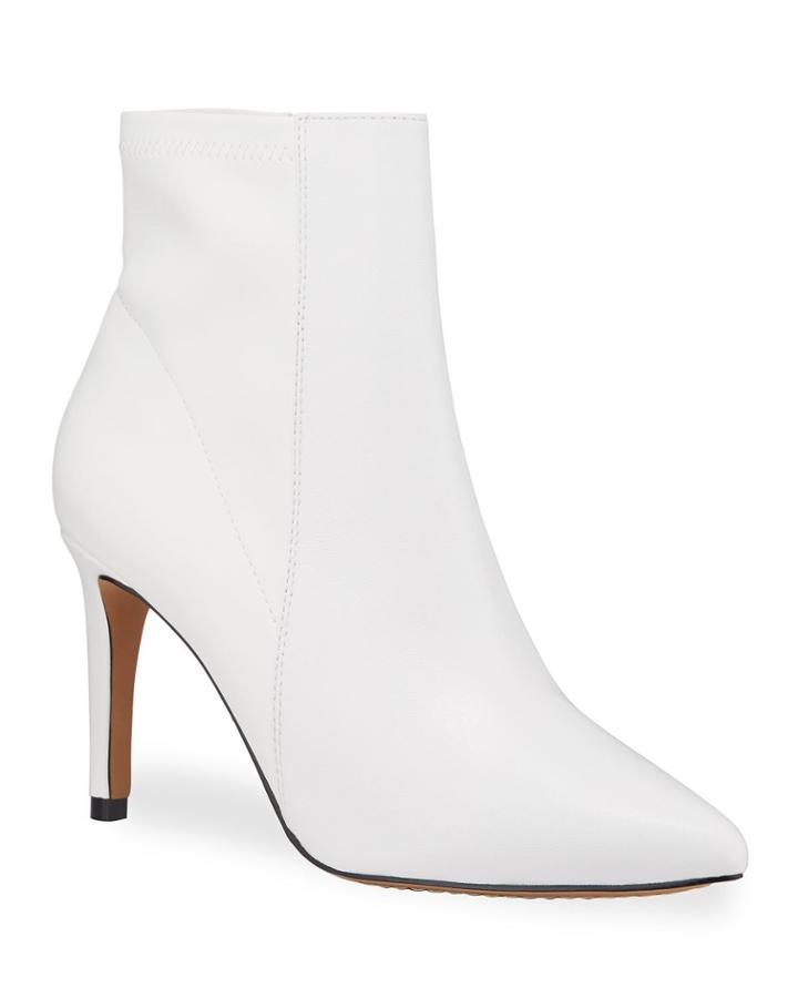 Temple Point-toe Leather Booties