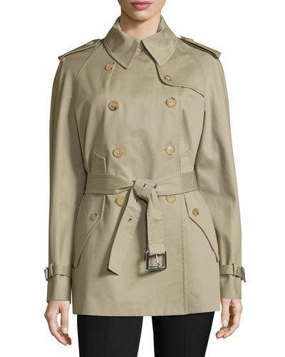 Double-breasted Short Trench Coat,