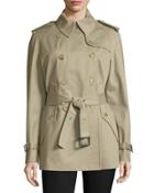 Double-breasted Short Trench Coat,