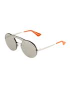 Round Rimless Metal
