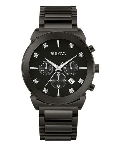 40mm Men's Chronograph Watch W/ Diamonds