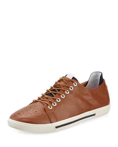 Voila Leather Lace-up Sneaker, Cognac