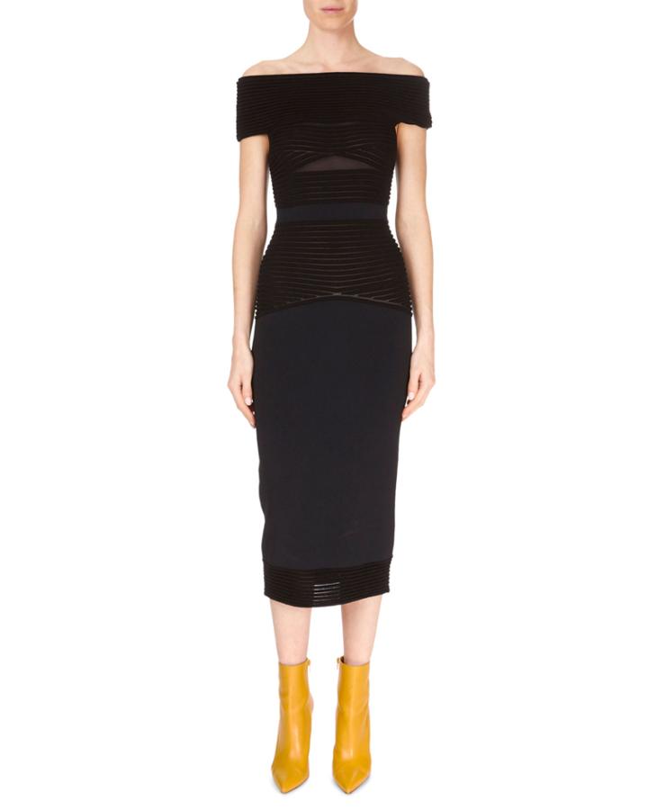 Hanbury Off-the-shoulder Wide Ribbed Knit
