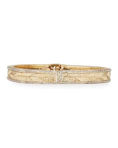 Crystal-trim Hinge Bangle