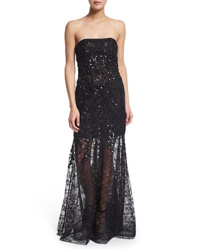 Strapless 3d Lace Illusion