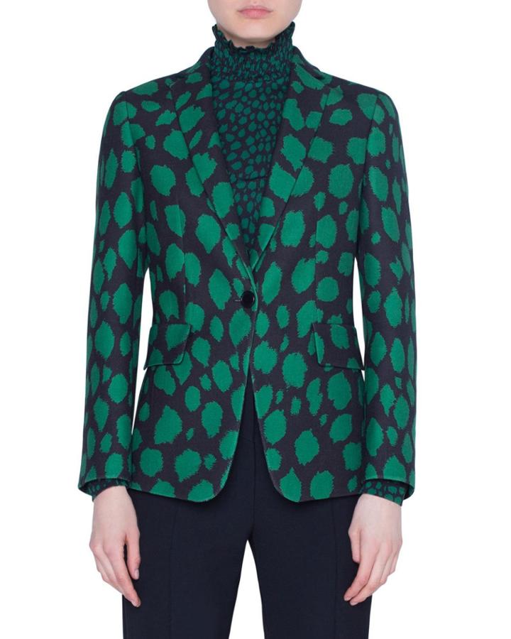 Animal-print Jersey Blazer