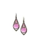 Composite Ruby & Diamond Marquise Drop Earrings