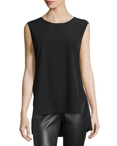 Side-snap Detail Blouse, Black