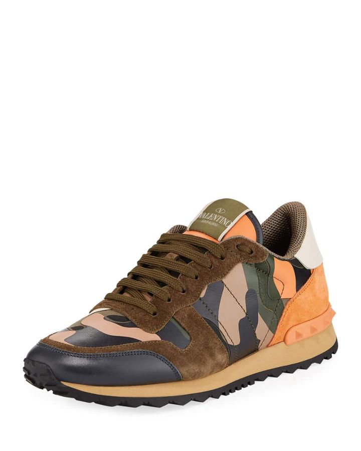 Camo Rockstud Leather/suede