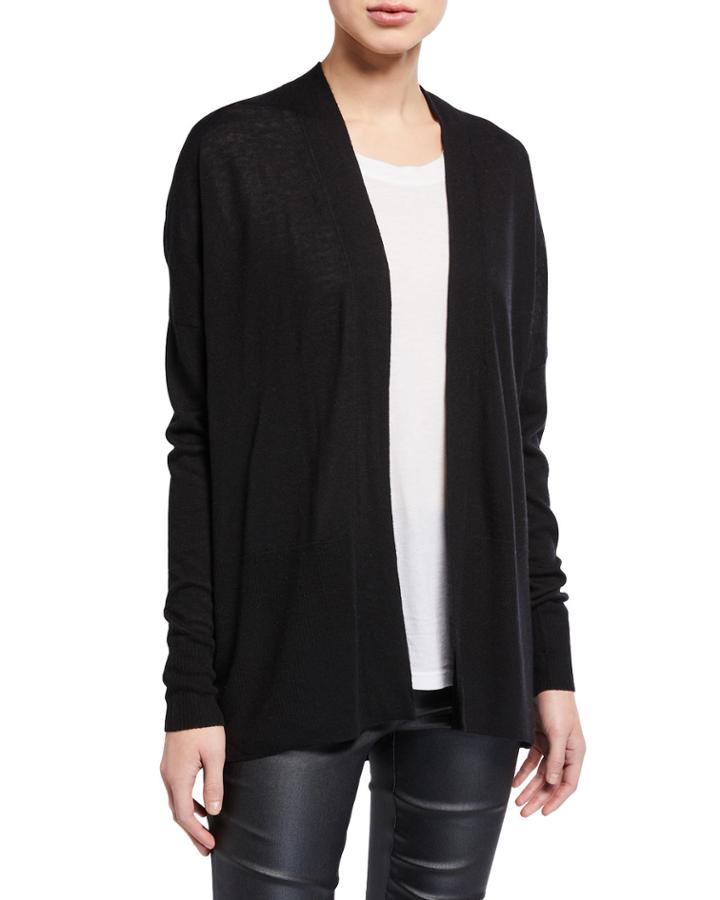 Open-front Wool/cashmere-blend Cardigan
