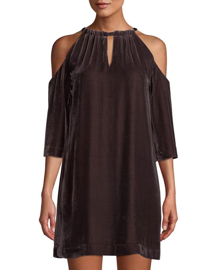 Eden Velvet Cold-shoulder