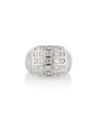 Estate 18k White Gold Diamond-cube Ring,