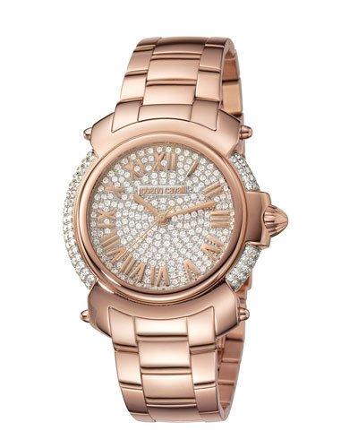 40mm Rose Golden Stainless Steel Bracelet Watch