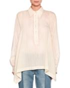 Kirsten Pinstripe Shirt Blouse, White