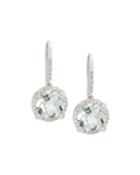 Fantasia 18k White Gold Diamond & Prasiolite Drop Earrings