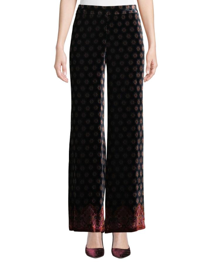 Penelope Wide-leg Velvet Pants
