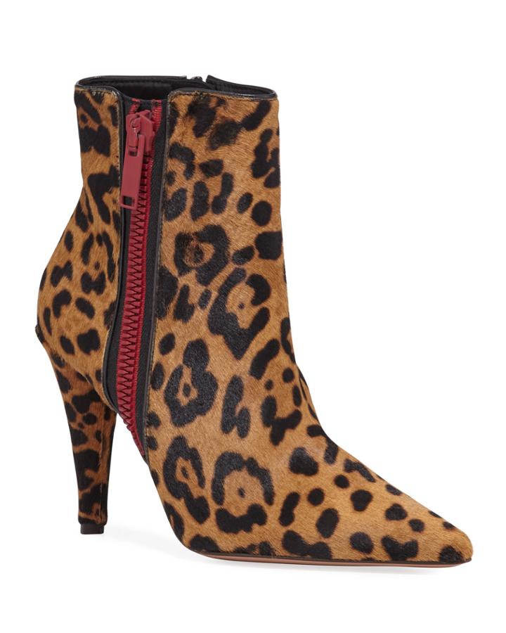 Roquetta Leopard Zip Booties
