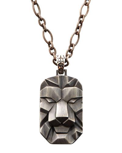 Men's Lion Dog Tag Necklace