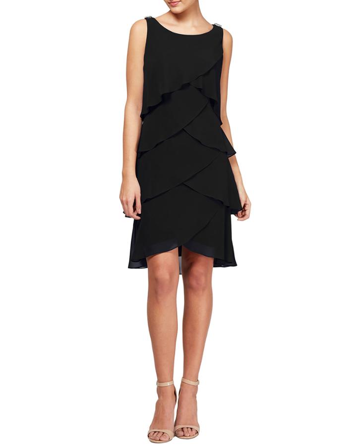 Tier Barrel-pin Cocktail Dress