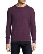 Long-sleeve Crewneck Sweater, Purple