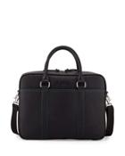 Moore Faux Leather (pu) Zip-top Messenger Bag, Black