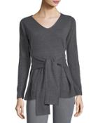 Tie-front V-neck