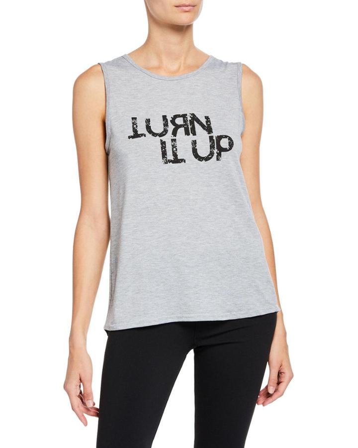 Turn It Up Cutout Graphic Tank