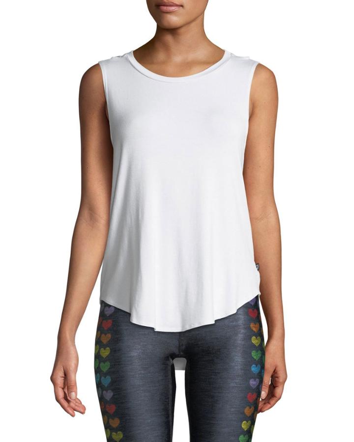 Scoop-neck Muscle Tank W/ Rainbow