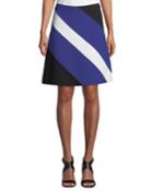 A-line Colorblocked Wool Crepe