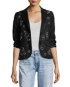 Party Skulls Gabardine Blazer, Black