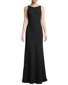 Sleeveless Drape-back Trumpet Gown