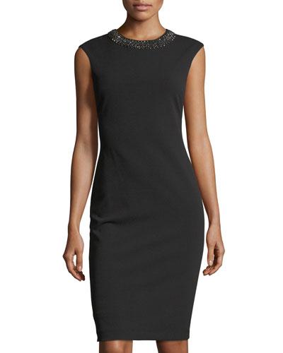 Beaded-neck Sleeveless