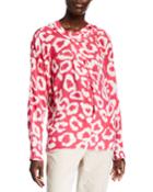 Cilla Leopard-print Silk Draped Blouse