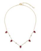 5-pear Cubic Zirconia Necklace, Red