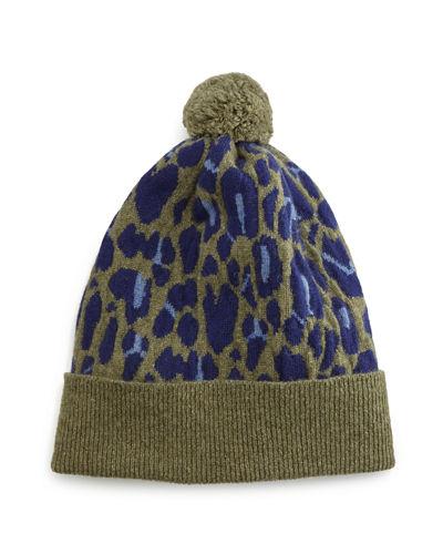 Cashmere Leopard-print Beanie