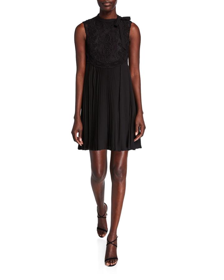 Sleeveless Macrame Babydoll Dress
