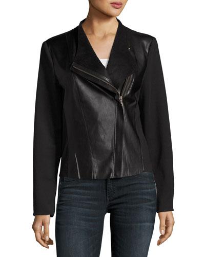 Asymmetric Zip-front Jacket, Black