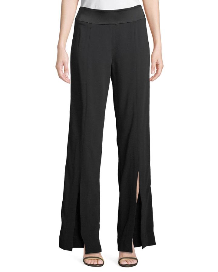 Split Leg Satin Trim