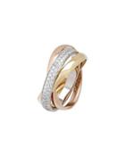 Trinity De Cartier 18k Classic Triple-band Ring W/ Diamonds,
