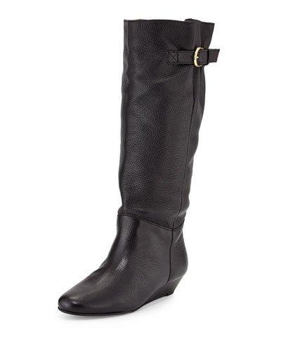 Insight Leather Demi-wedge Boot, Black