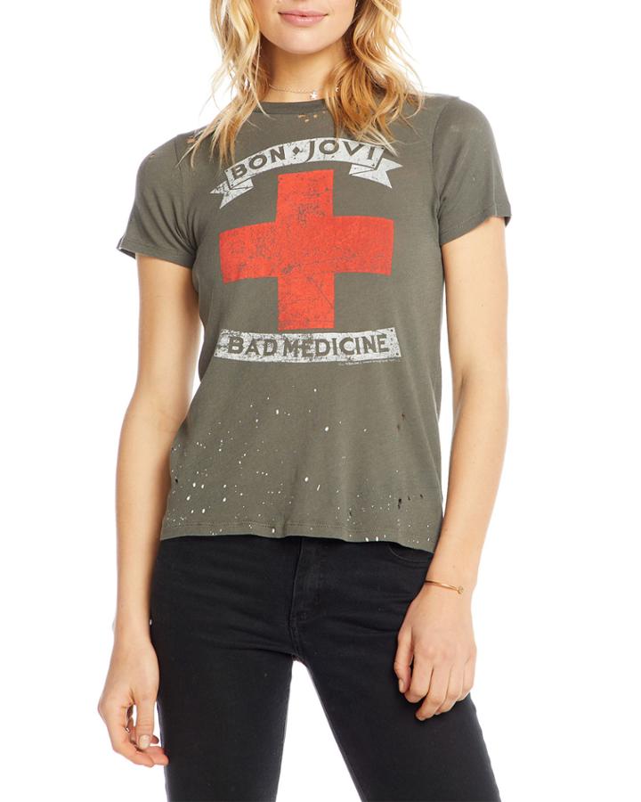 Bon Jovi Bad Medicine Distressed Graphic Tee