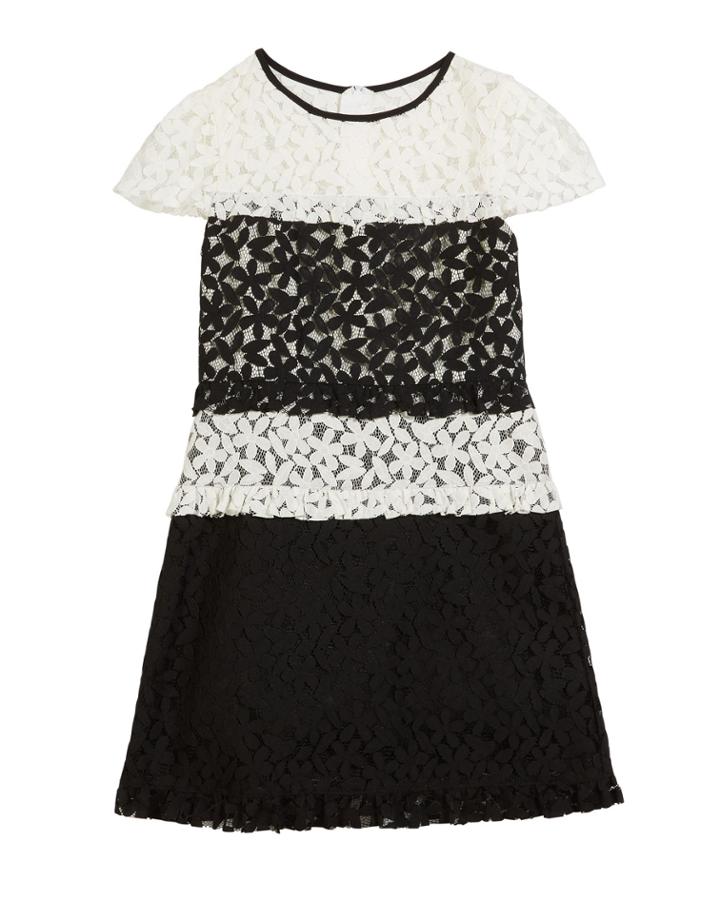 Gabbriella Two-tone Floral Lace Dress,