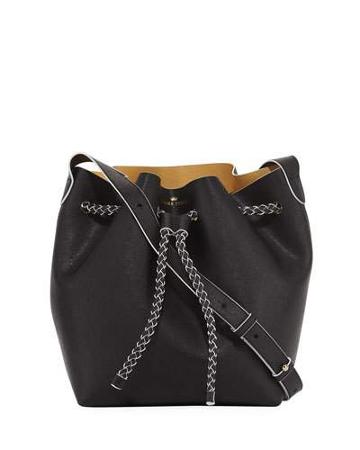 The Reserve Leather Bucket Bag, Black
