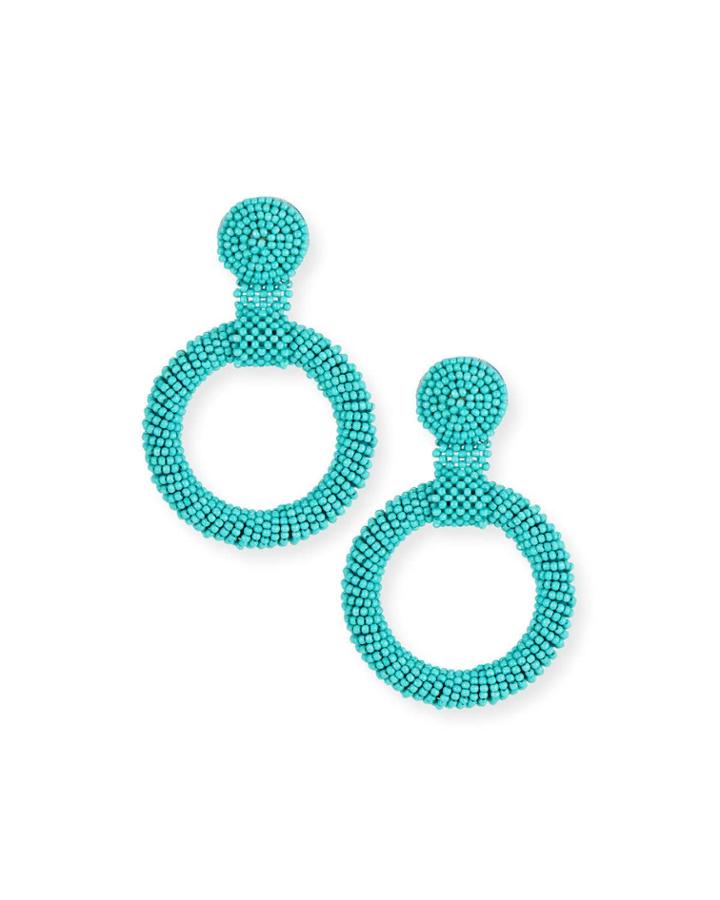 Gypsy Hoop Drop Earrings, Turquoise